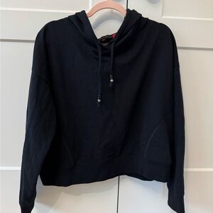 Greyson Black Boxy Long Sleeve Hoodie